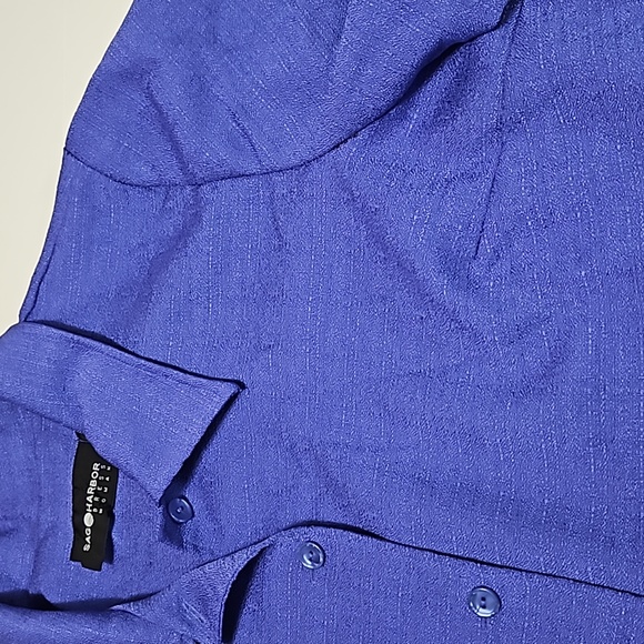 Sag Harbor Dress Jacket Shirt Purple Size 20W Button Down Top #W-536 - Picture 5 of 9